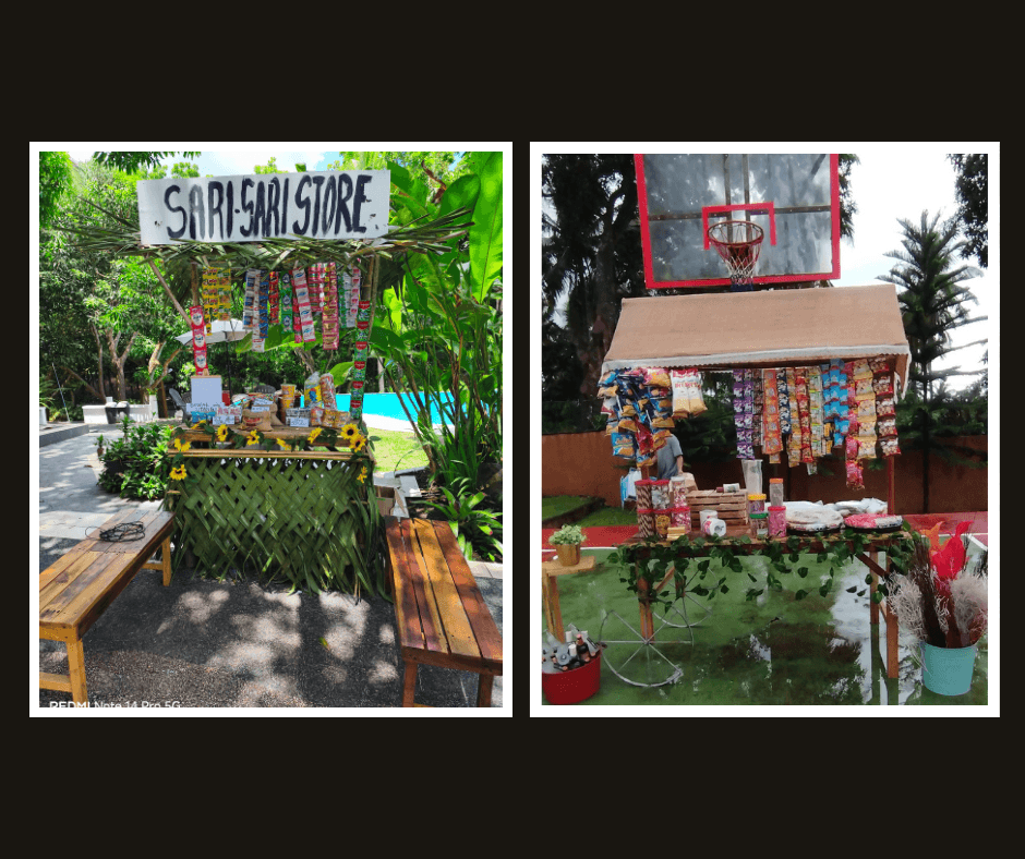Colorful Filipino sari-sari store themed display booths
