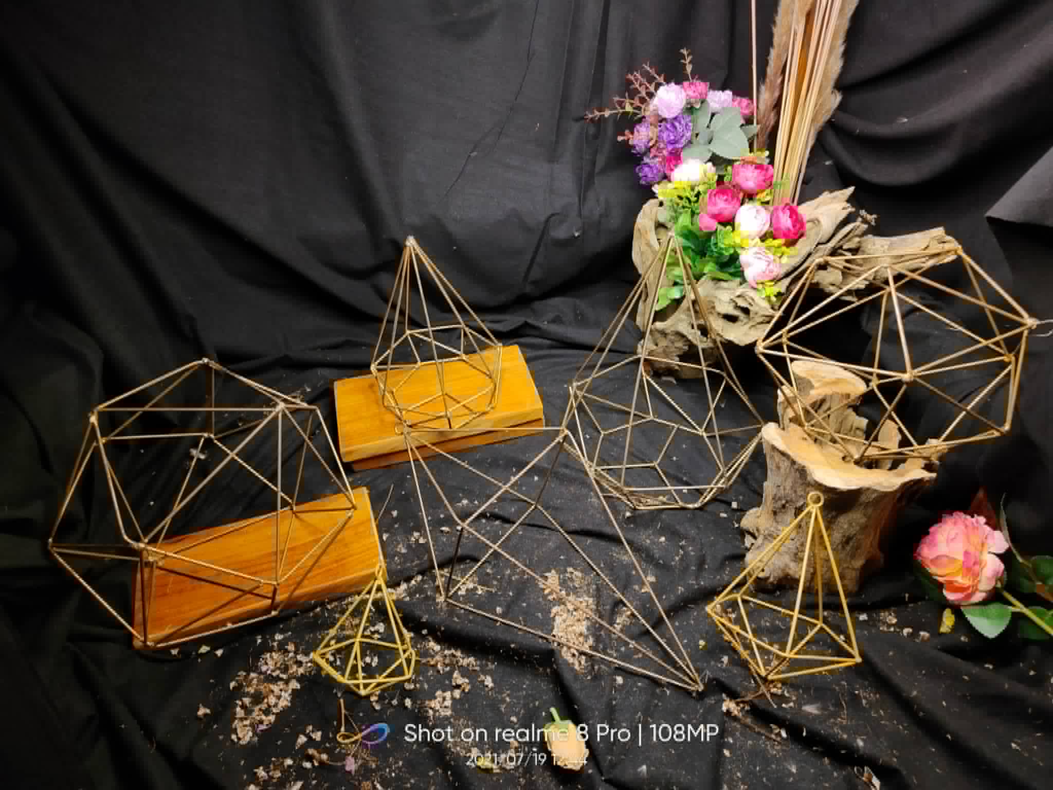 Geometric metal and glass terrariums in assorted shapes and sizes