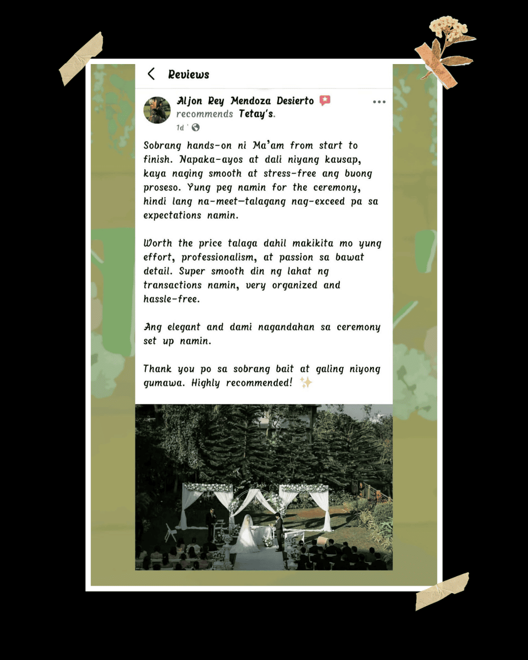 Client spotlight shared with Tetay's Rental