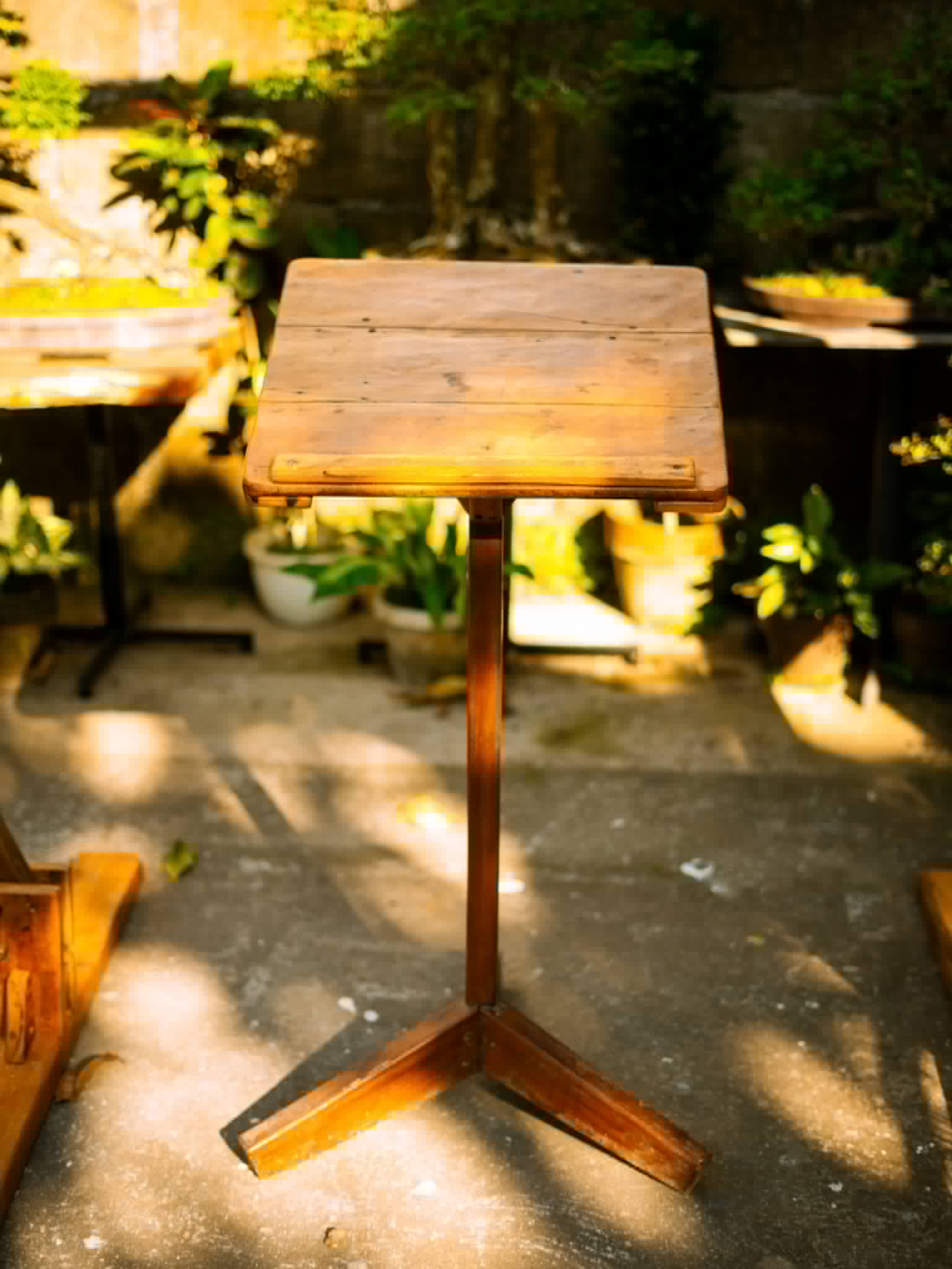 Freestanding rustic wooden ceremony lectern
