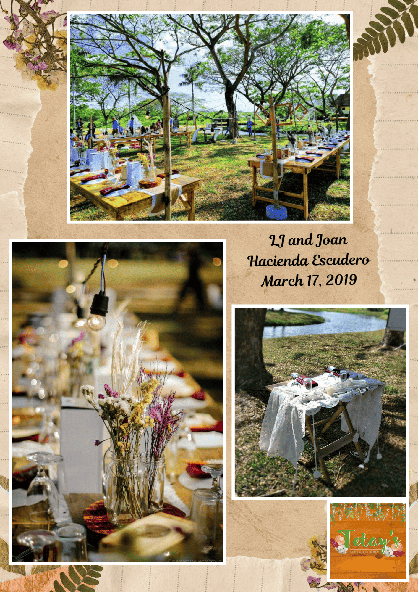 Tetay's Rental styled event setup from 2019, archive photo two