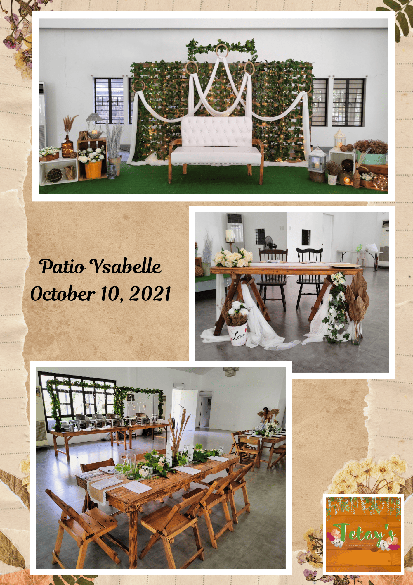 Tetay's Rental styled event setup from 2021, archive photo eight
