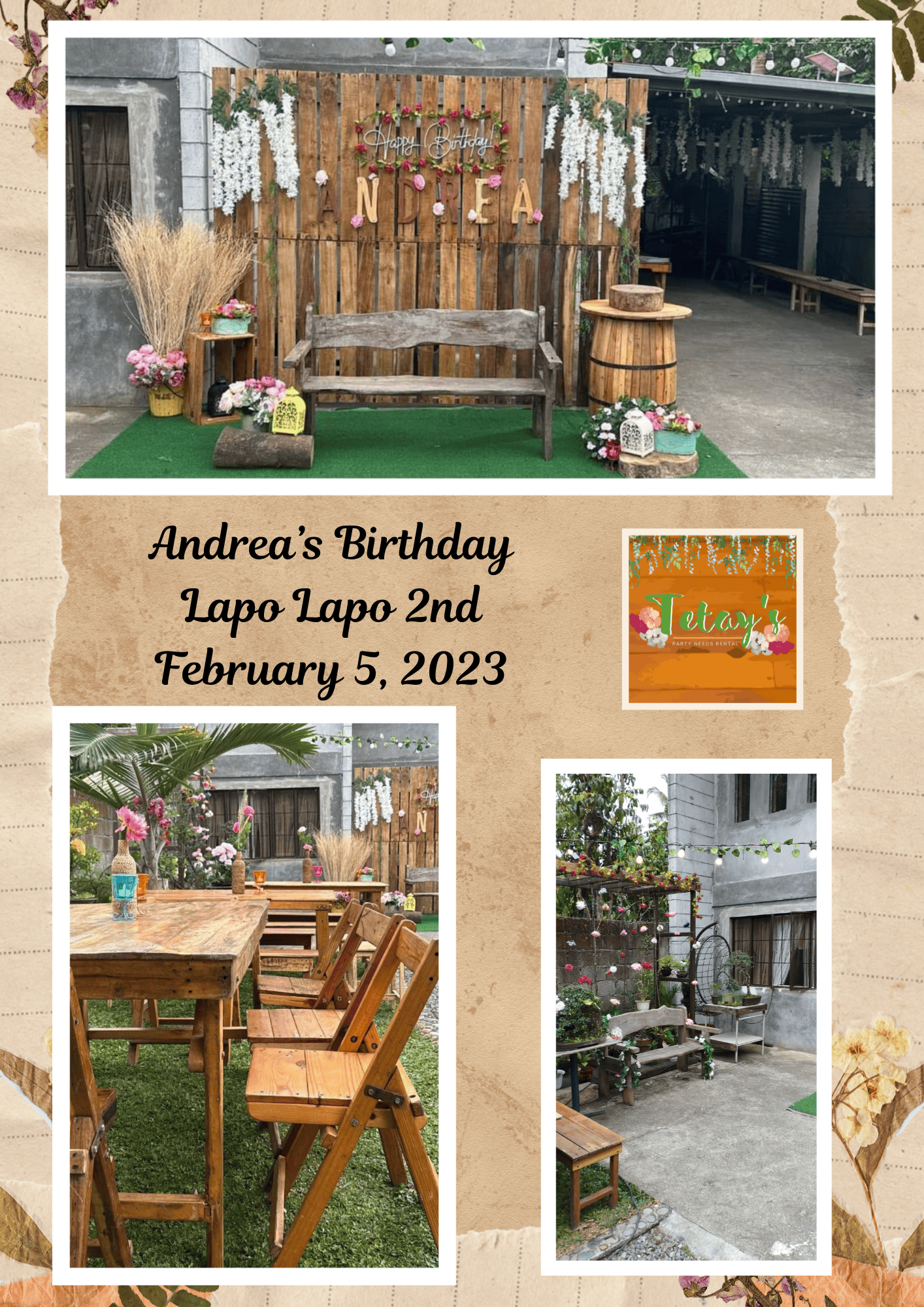 Tetay's Rental styled event setup from 2023, archive photo six