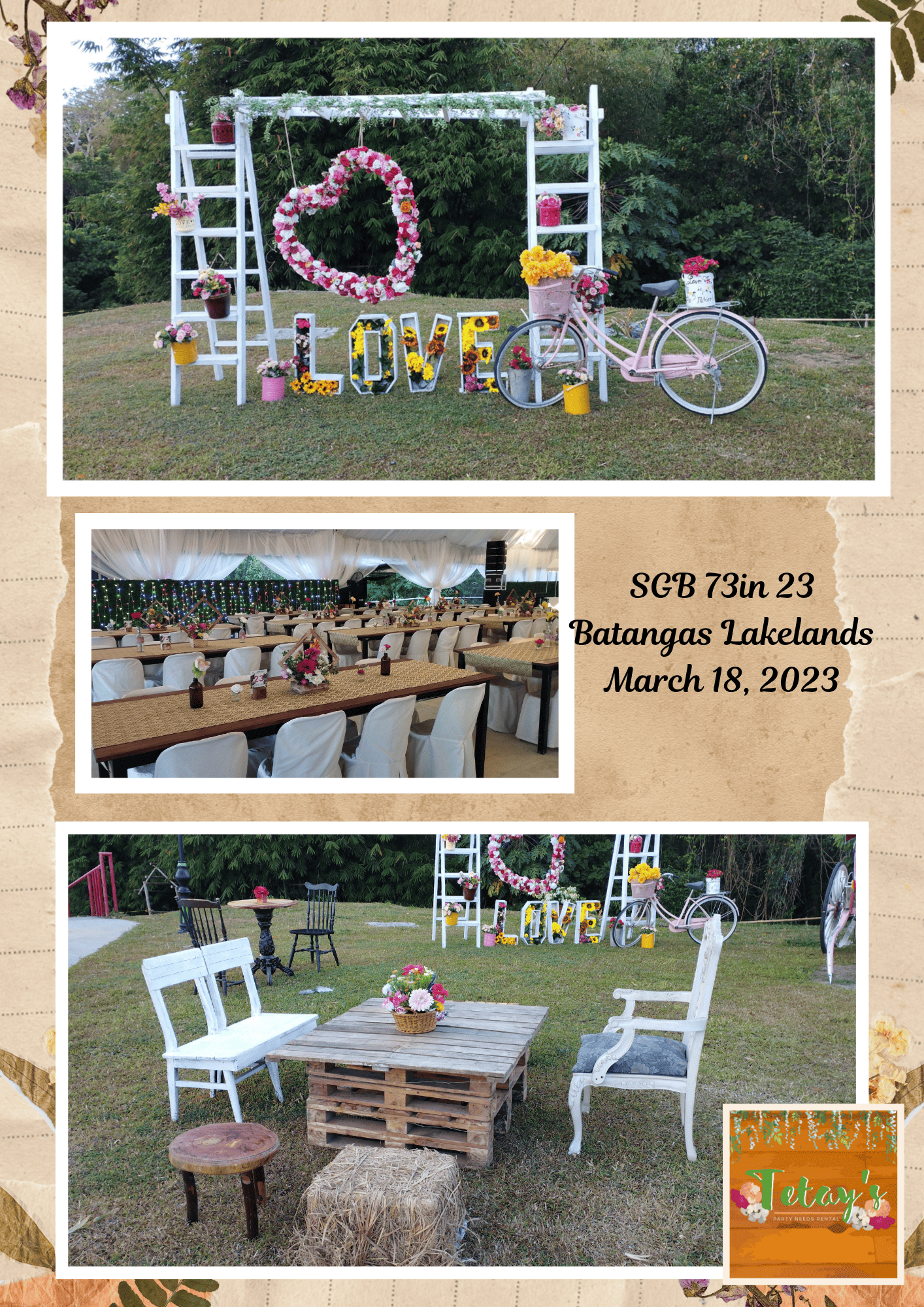 Tetay's Rental styled event setup from 2023, archive photo ten